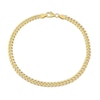 Thumbnail Image 0 of 4.4mm Curb Chain Anklet in Sterling Silver in Gold-Tone Flash Plate - 9"