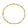 4.4mm Curb Chain Anklet in Sterling Silver in Gold-Tone Flash Plate - 9"