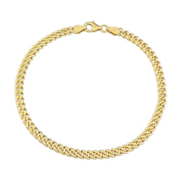 4.4mm Curb Chain Anklet in Sterling Silver in Gold Flash Plate - 9&quot;