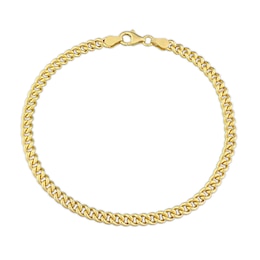 4.4mm Curb Chain Anklet in Sterling Silver in Gold-Tone Flash Plate - 9"