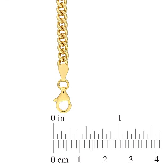 4.4mm Curb Chain Anklet in Sterling Silver in Gold-Tone Flash Plate - 9"