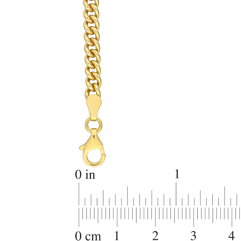 4.4mm Curb Chain Anklet in Sterling Silver in Gold-Tone Flash Plate - 9"