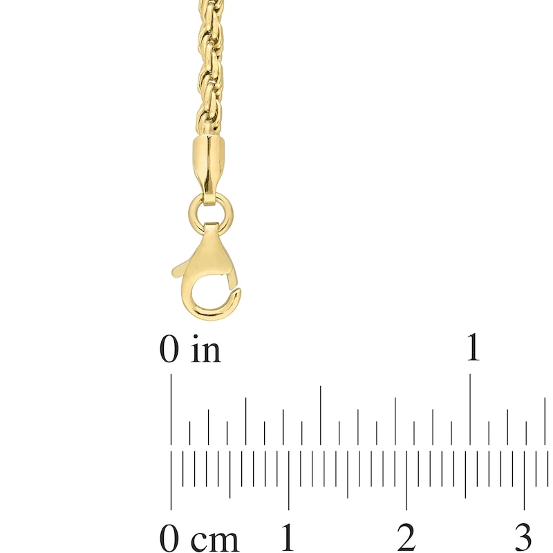 Main Image 3 of 2.2mm Rope Chain Anklet in Sterling Silver with Gold-Tone Flash Plate - 9"