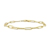 Thumbnail Image 1 of 5.0mm Diamond-Cut Paper Clip Chain Anklet in Sterling Silver in Gold-Tone Flash Plate - 9"
