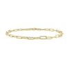 Thumbnail Image 1 of 3.5mm Paper Clip Chain Anklet in Sterling Silver with Gold-Tone Flash Plate - 9"