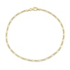 Thumbnail Image 1 of 2.2mm Figaro Chain Anklet in Sterling Silver with Gold-Tone Flash Plate - 9"