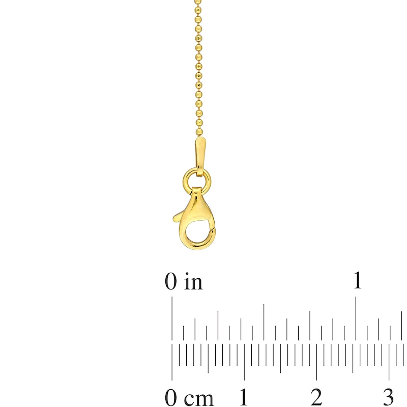 1.0mm Ball Chain Anklet in Sterling Silver with Gold-Tone Flash Plate - 9"|Peoples Jewellers