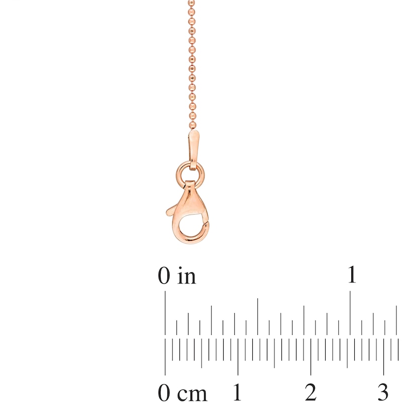 1.0mm Ball Chain Anklet in Sterling Silver with Rose-Tone Flash Plate - 9"|Peoples Jewellers