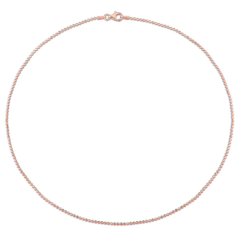 Main Image 3 of 1.5mm Bead Chain Necklace in Sterling Silver with Rose-Tone Flash Plate - 16"