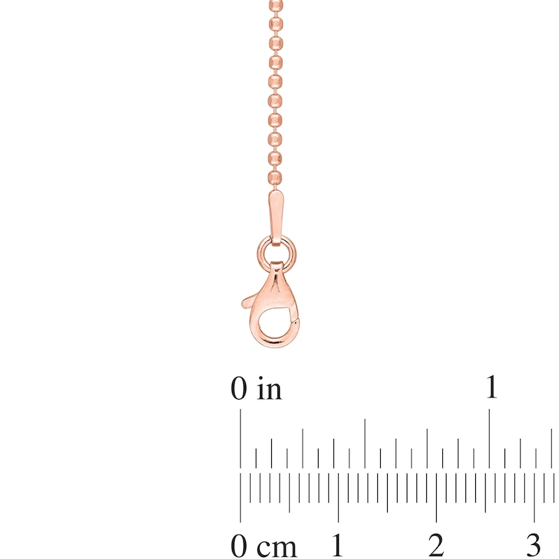 Main Image 4 of 1.5mm Bead Chain Necklace in Sterling Silver with Rose-Tone Flash Plate - 16"