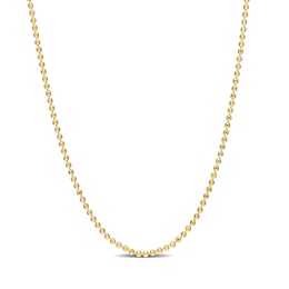 1.5mm Bead Chain Necklace in Sterling Silver with Gold-Tone Flash Plate - 20"