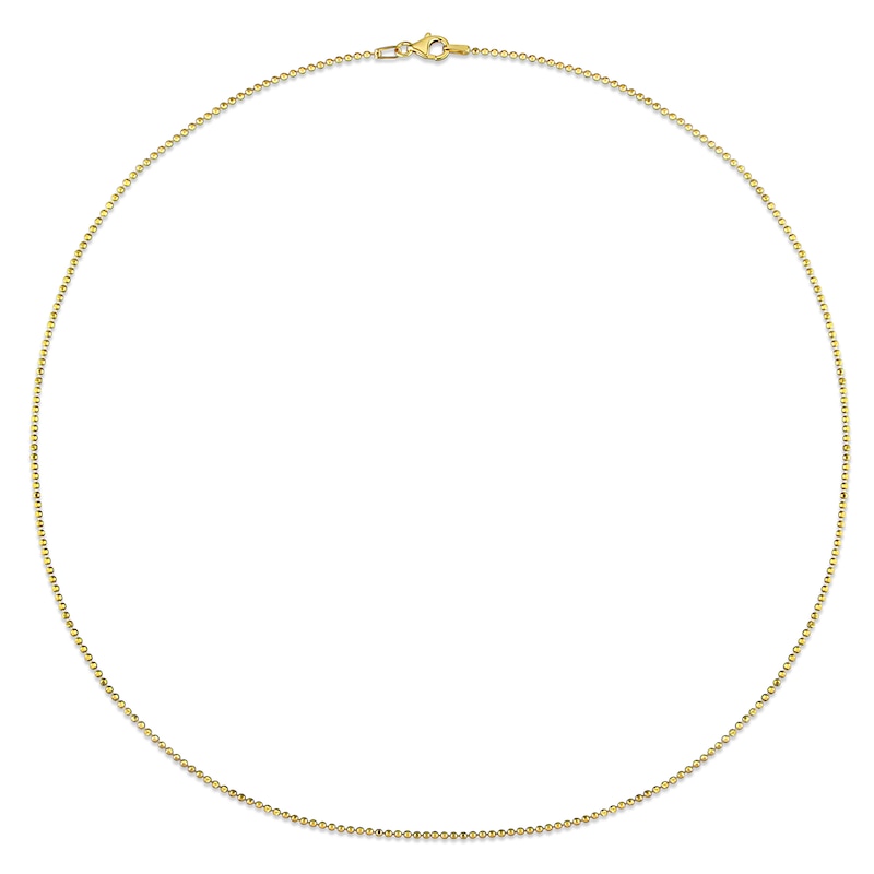 1.5mm Bead Chain Necklace in Sterling Silver with Gold-Tone Flash Plate