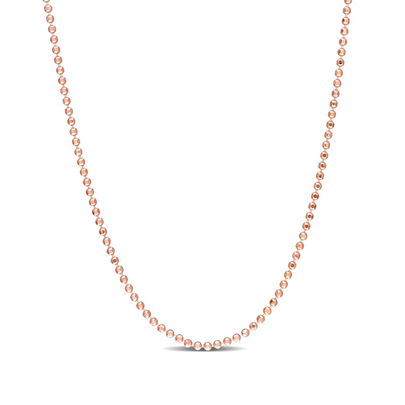 Main Image 1 of 1.5mm Bead Chain Necklace in Sterling Silver with Rose-Tone Flash Plate