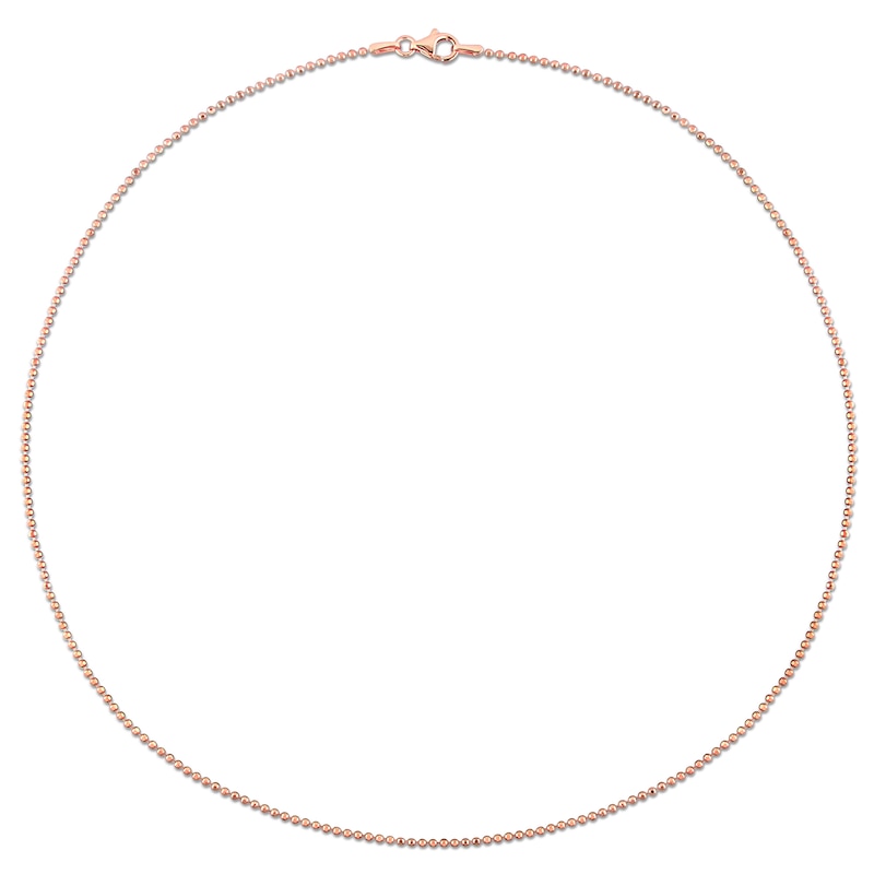 Main Image 3 of 1.5mm Bead Chain Necklace in Sterling Silver with Rose-Tone Flash Plate