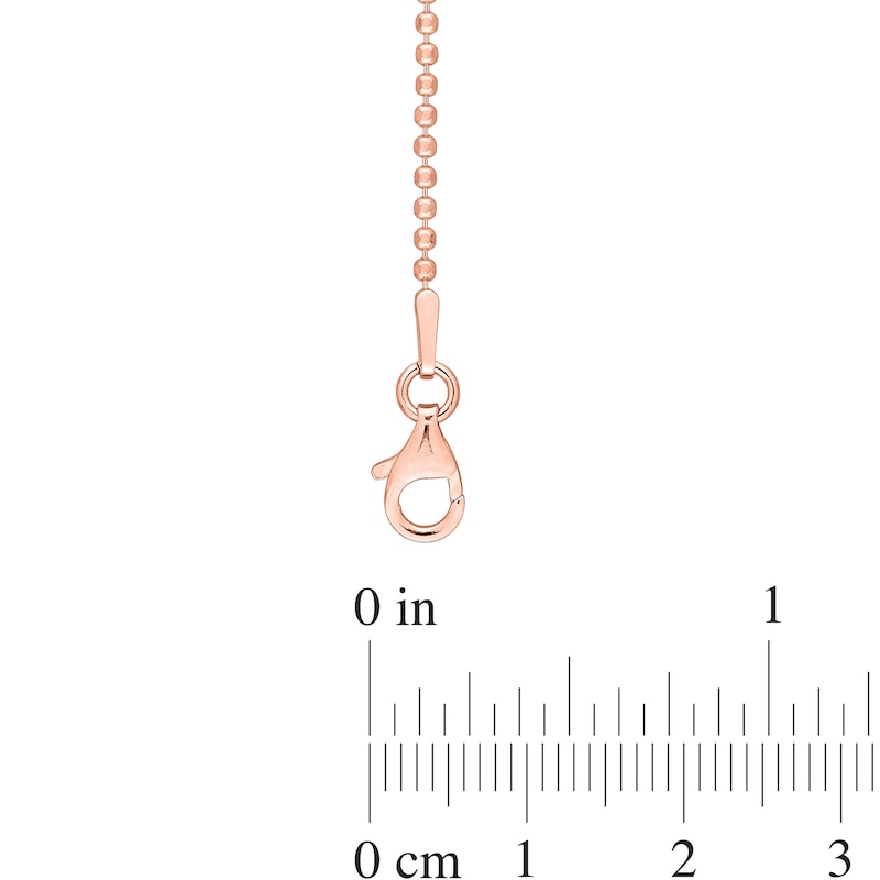 1.5mm Bead Chain Necklace in Sterling Silver with Rose Gold Flash Plate
