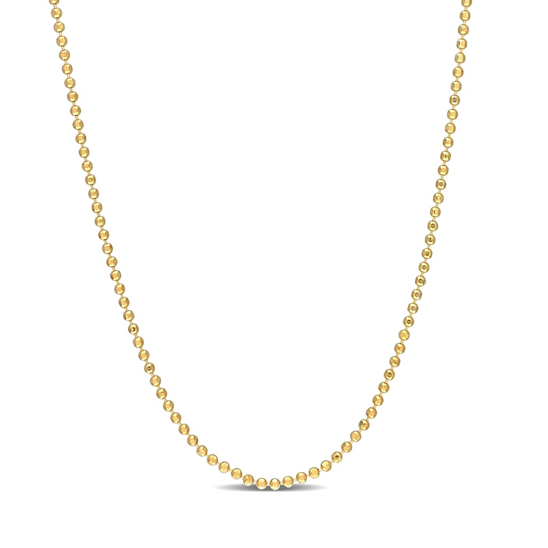 Main Image 1 of 1.5mm Bead Chain Necklace in Sterling Silver with Gold-Tone Flash Plate