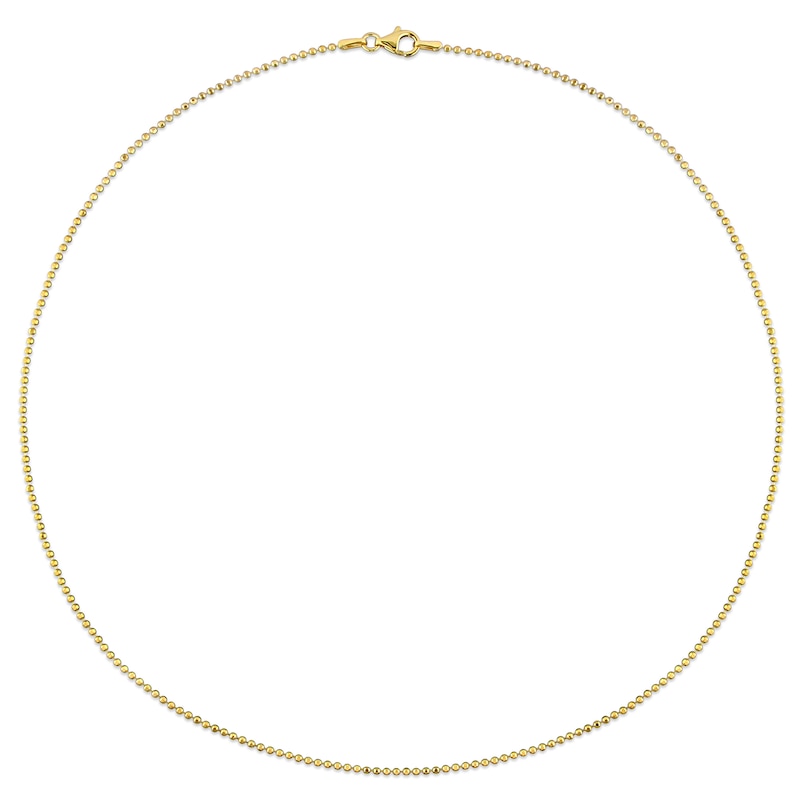 Main Image 3 of 1.5mm Bead Chain Necklace in Sterling Silver with Gold-Tone Flash Plate