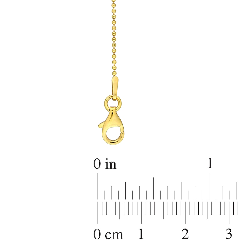 1.0mm Bead Chain Necklace in Sterling Silver with Gold-Tone Flash Plate