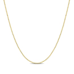 1.0mm Bead Chain Necklace in Sterling Silver with Yellow Gold Flash Plate - 16&quot;
