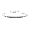 Thumbnail Image 0 of 0.15 CT. T.W. Black and White Diamond Line Bolo Bracelet in Sterling Silver – 9.5"