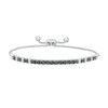 Thumbnail Image 1 of 0.15 CT. T.W. Black and White Diamond Line Bolo Bracelet in Sterling Silver – 9.5"