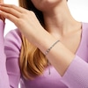 Thumbnail Image 2 of 0.15 CT. T.W. Black and White Diamond Line Bolo Bracelet in Sterling Silver – 9.5"