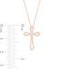 0.04 CT. Diamond Solitaire Flared Cross Pendant in 10K Rose Gold