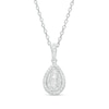 Thumbnail Image 1 of Forever Connected 0.10 CT. T.W. Pear-Shaped Diamond Frame Pendant in Sterling Silver
