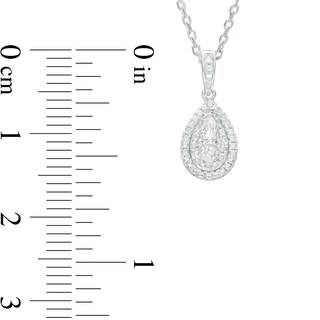 Forever Connected 0.10 CT. T.W. Pear-Shaped Diamond Frame Pendant in Sterling Silver