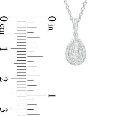 Forever Connected 0.10 CT. T.W. Pear-Shaped Diamond Frame Pendant in Sterling Silver