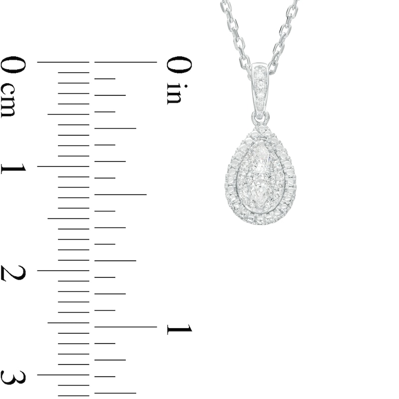 Main Image 3 of Forever Connected 0.10 CT. T.W. Pear-Shaped Diamond Frame Pendant in Sterling Silver
