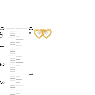 Diamond Accent Interlocking Hearts Stud Earrings in 10K Gold