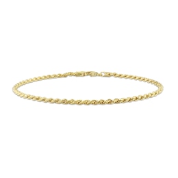 2.2mm Rope Chain Bracelet in Sterling Silver with Gold-Tone Flash Plate - 9"