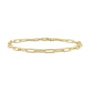 Thumbnail Image 0 of 3.5mm Paper Clip Chain Bracelet in Sterling Silver with Gold-Tone Flash Plate - 7.5"