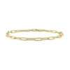 Thumbnail Image 1 of 3.5mm Paper Clip Chain Bracelet in Sterling Silver with Gold-Tone Flash Plate - 7.5"