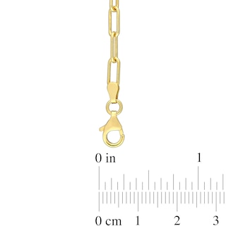 3.5mm Paper Clip Chain Bracelet in Sterling Silver with Gold-Tone Flash Plate - 7.5"