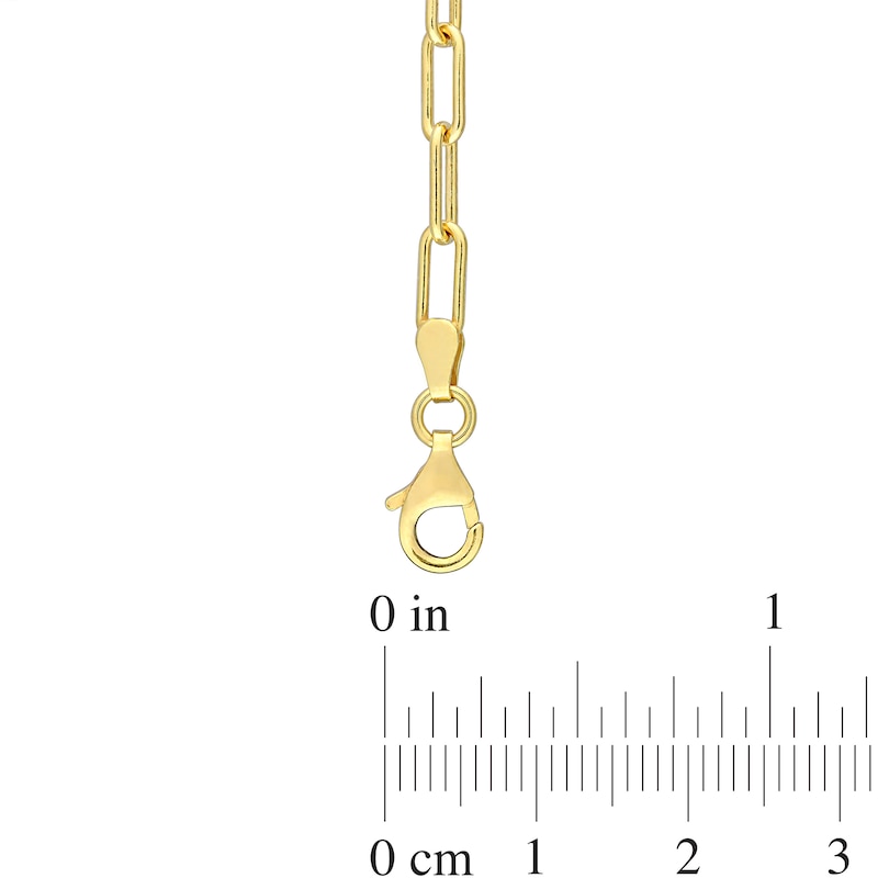 3.5mm Paper Clip Chain Bracelet in Sterling Silver with Gold-Tone Flash Plate - 7.5"