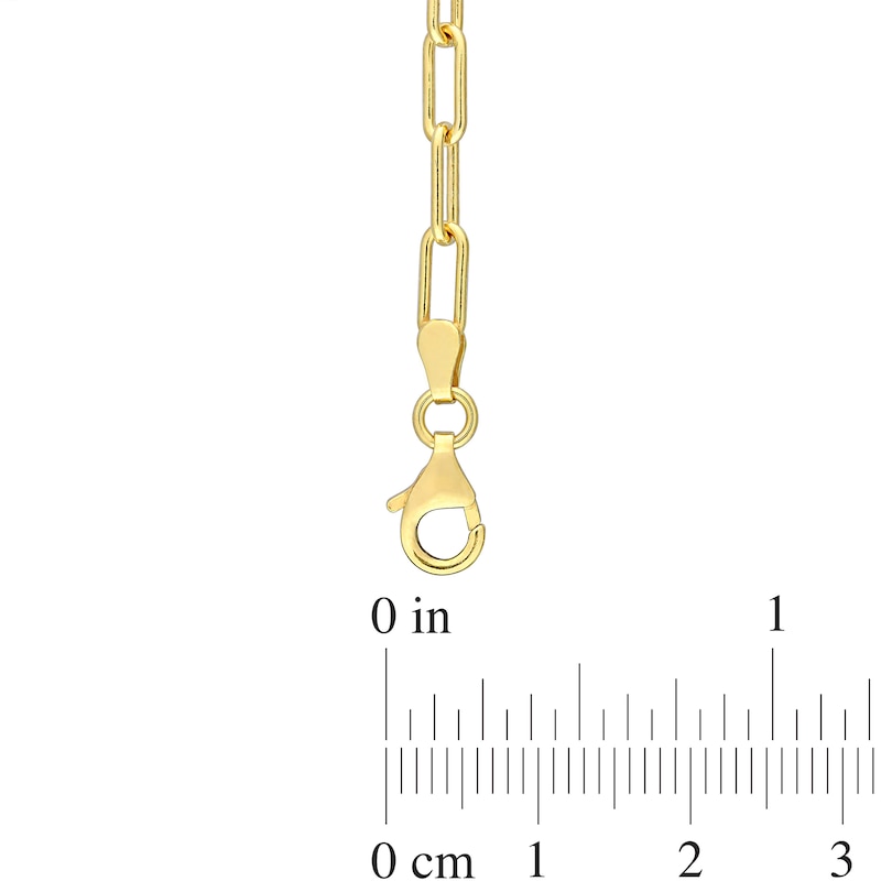 Main Image 3 of 3.5mm Paper Clip Chain Bracelet in Sterling Silver with Gold-Tone Flash Plate - 7.5"