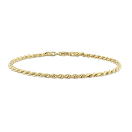 Ladies' 2.2mm Rope Chain Bracelet in Sterling Silver with Gold-Tone Flash Plate - 7.5&quot;