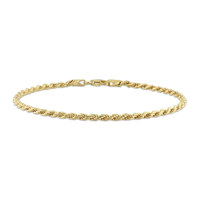 Ladies' 2.2mm Rope Chain Bracelet in Sterling Silver with Gold-Tone Flash Plate - 7.5"
