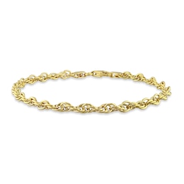 Ladies' 3.7mm Singapore Chain Bracelet in Sterling Silver with Yellow Gold Flash Plate - 7.5&quot;