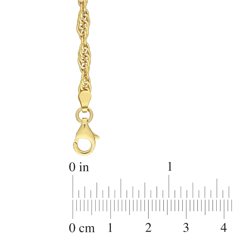 Main Image 3 of Ladies' 3.7mm Singapore Chain Bracelet in Sterling Silver with Gold-Tone Flash Plate - 7.5"