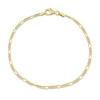 Thumbnail Image 1 of 2.2mm Figaro Chain Bracelet in Sterling Silver with Gold-Tone Flash Plate - 7.5"