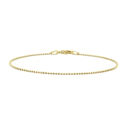 1.0mm Bead Chain Bracelet in Sterling Silver with Gold-Tone Flash Plate - 7.5"