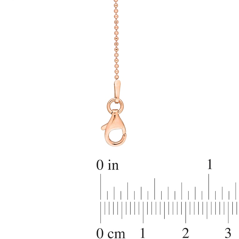 Ladies' 1.0mm Bead Chain Bracelet in Sterling Silver with Rose-Tone Flash Plate - 7.5"