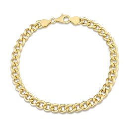 6.5mm Curb Chain Anklet in Sterling Silver with Gold-Tone Flash Plate - 9&quot;