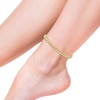 Thumbnail Image 1 of 6.5mm Curb Chain Anklet in Sterling Silver with Gold-Tone Flash Plate - 9"