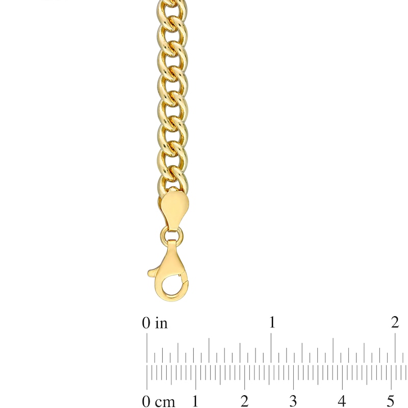 6.5mm Curb Chain Anklet in Sterling Silver with Gold-Tone Flash Plate - 9"