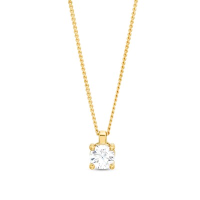 CT. Diamond Solitaire Pendant in 14K Gold (J/I3) – 19