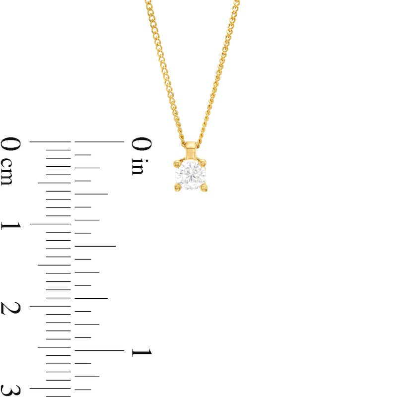 Main Image 4 of 0.20 CT. Diamond Solitaire Pendant in 14K Gold (J/I3) – 19"